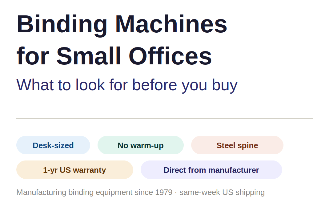 Binding Machines for Small Offices — What to Look For Before You Buy - Peleman Industries Inc.