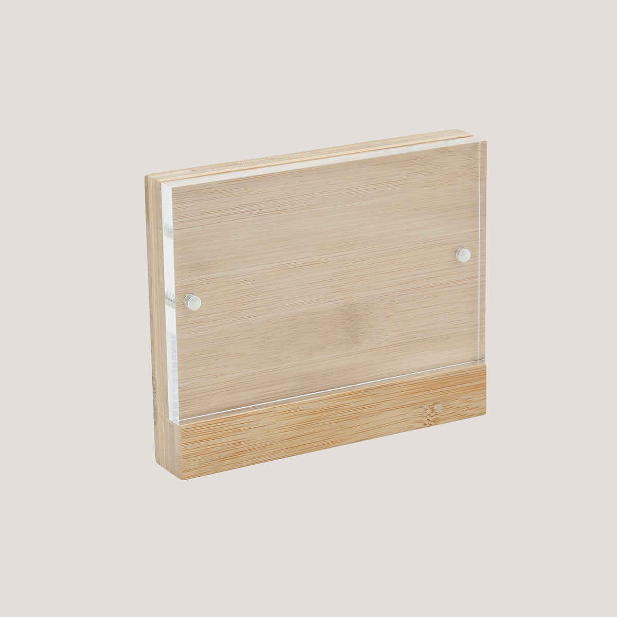 Peleman 4x6 Bamboo and Acrylic Magnetic Photo Frame, 10mm Acrylic