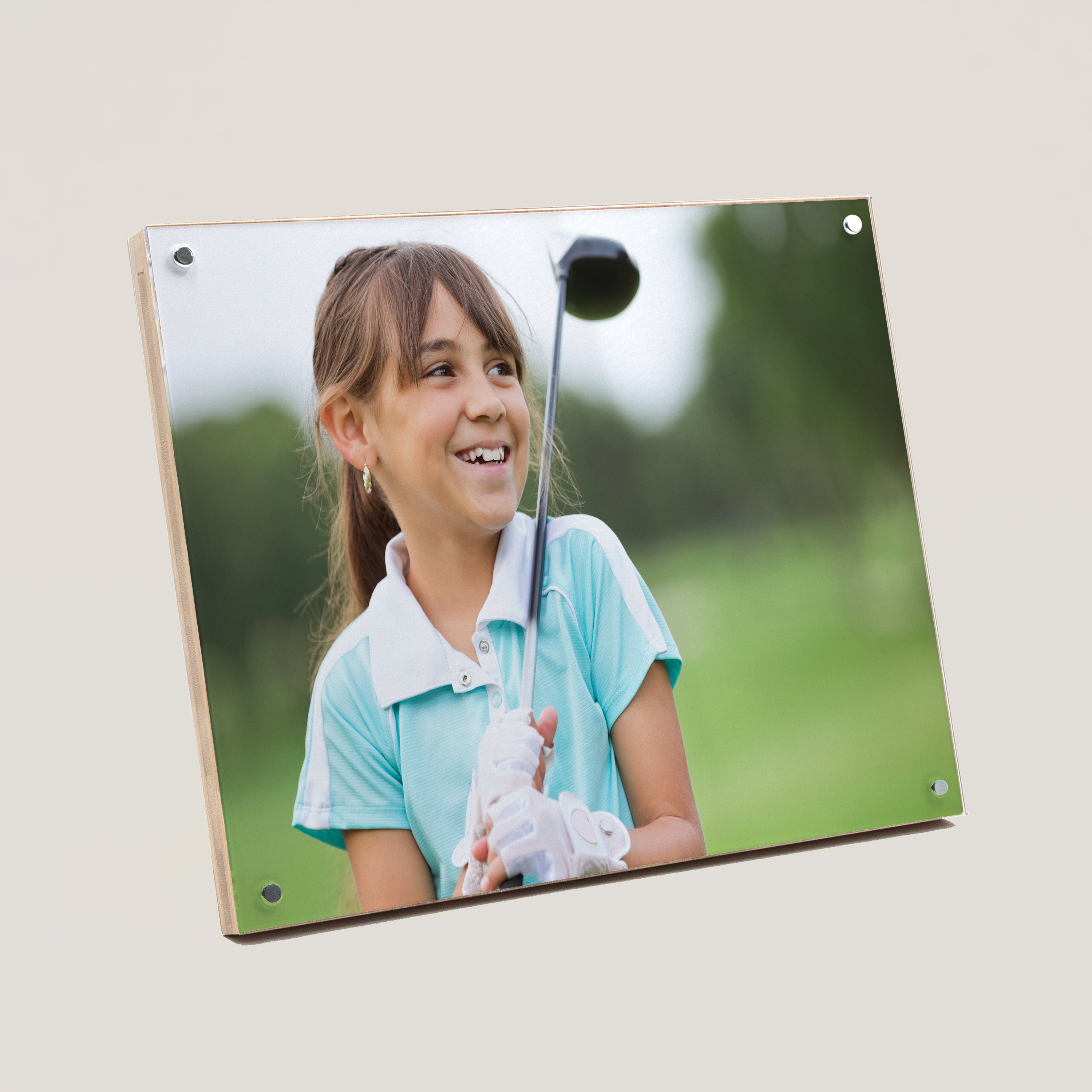Lightweight bamboo photo display panel for home decor