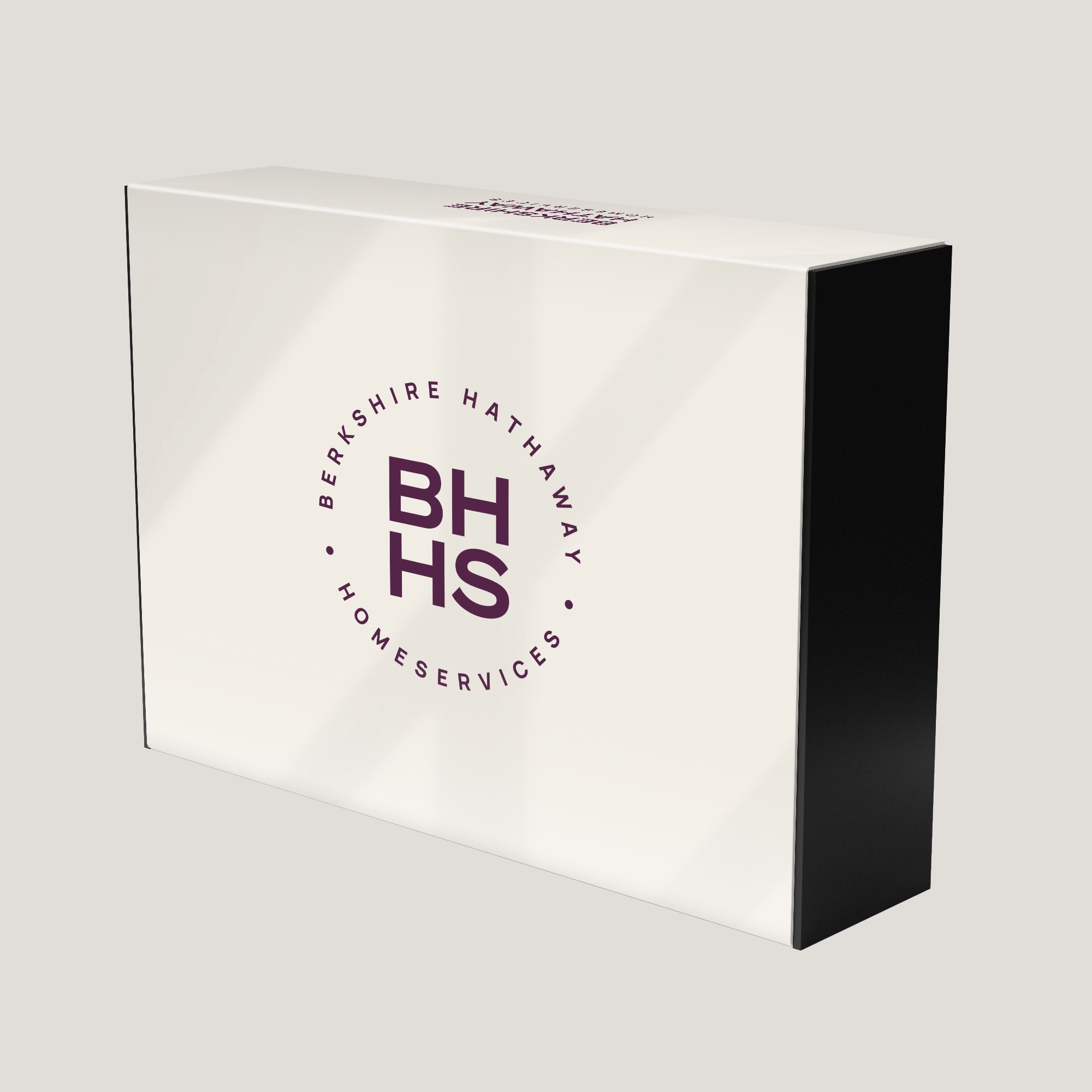 White box with Berkshire Hathaway Homeservices logo on a light gray background