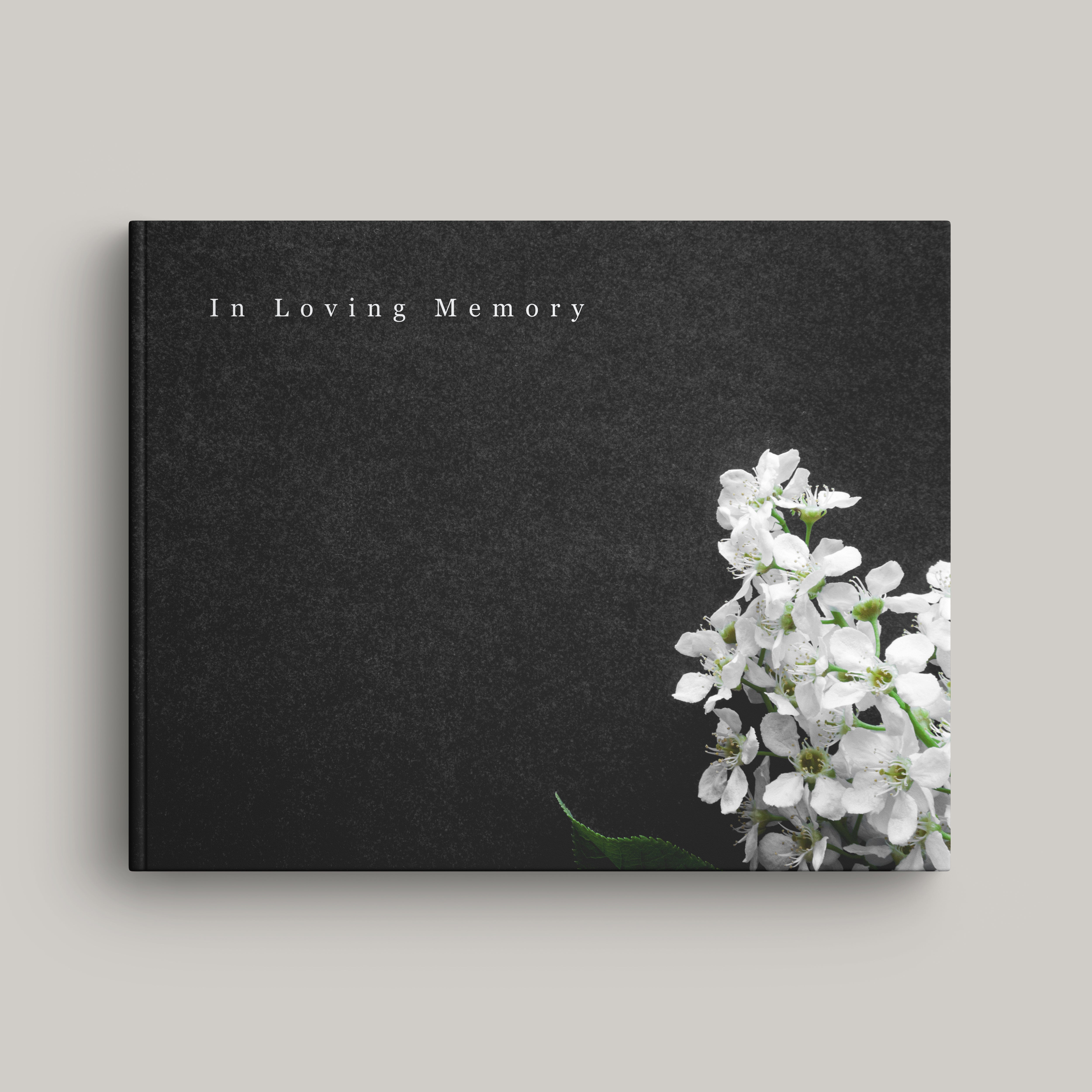 Funeral Black Flower Registry Hardcover (10 Pack)