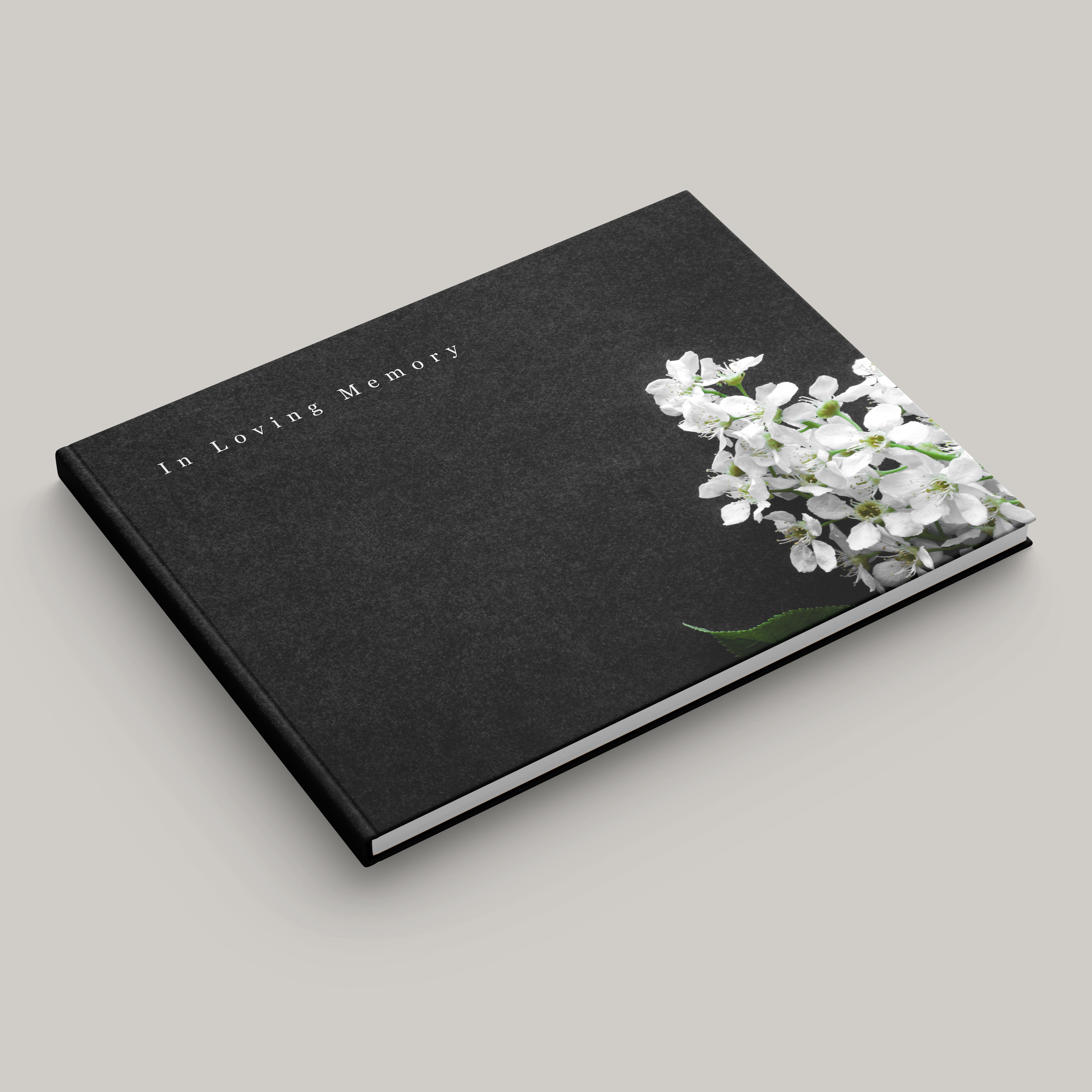 Funeral Black Flower Registry Hardcover (10 Pack)