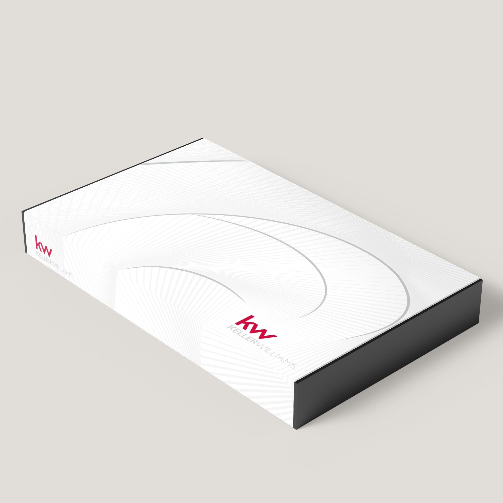 KW White Nautilus 1.75 Presentation Box. Clean white finish with durable build, perfect for polished real estate listing presentations.
