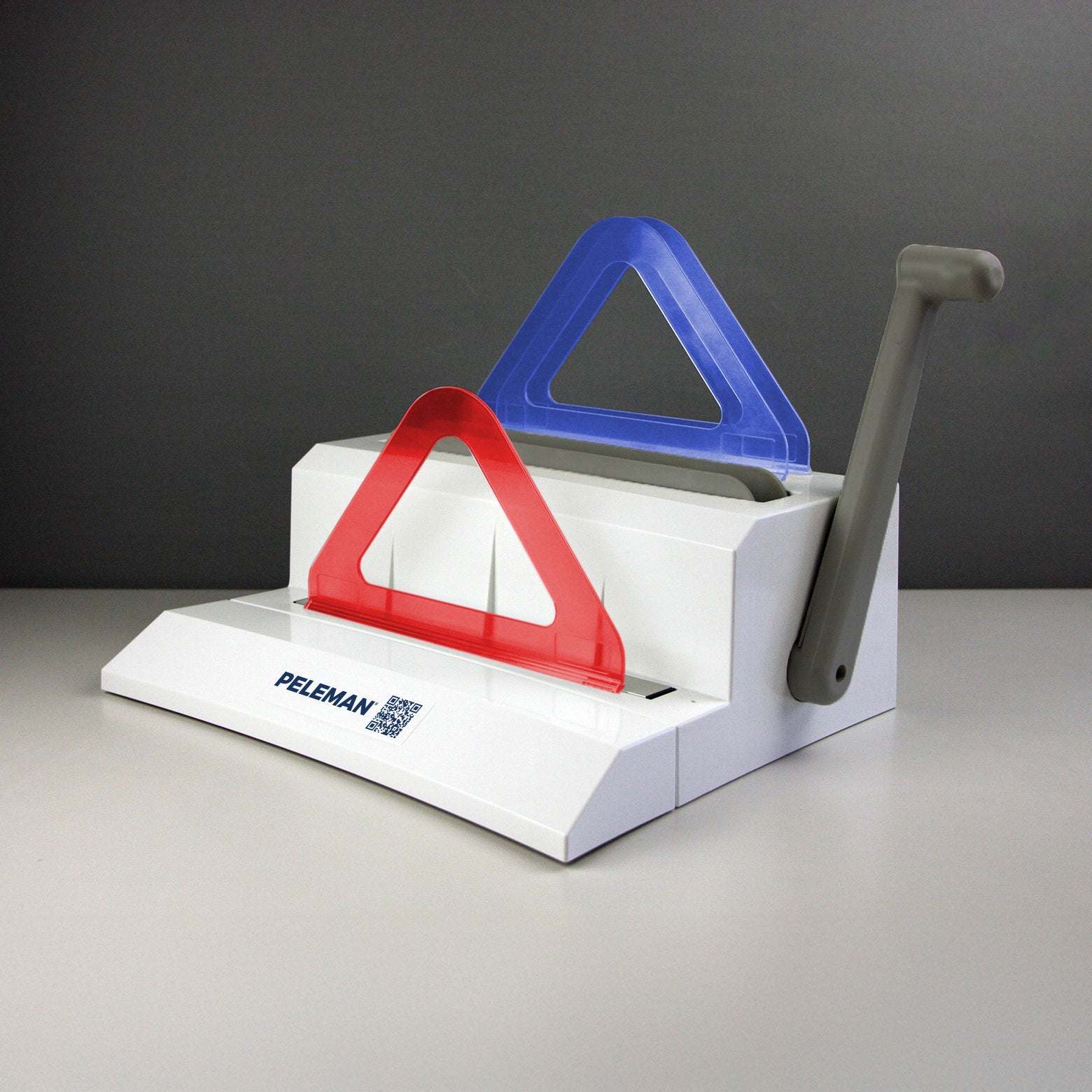 Side angle of Peleman Thermal Binding Machine 120 showing slim profile and binding slot
