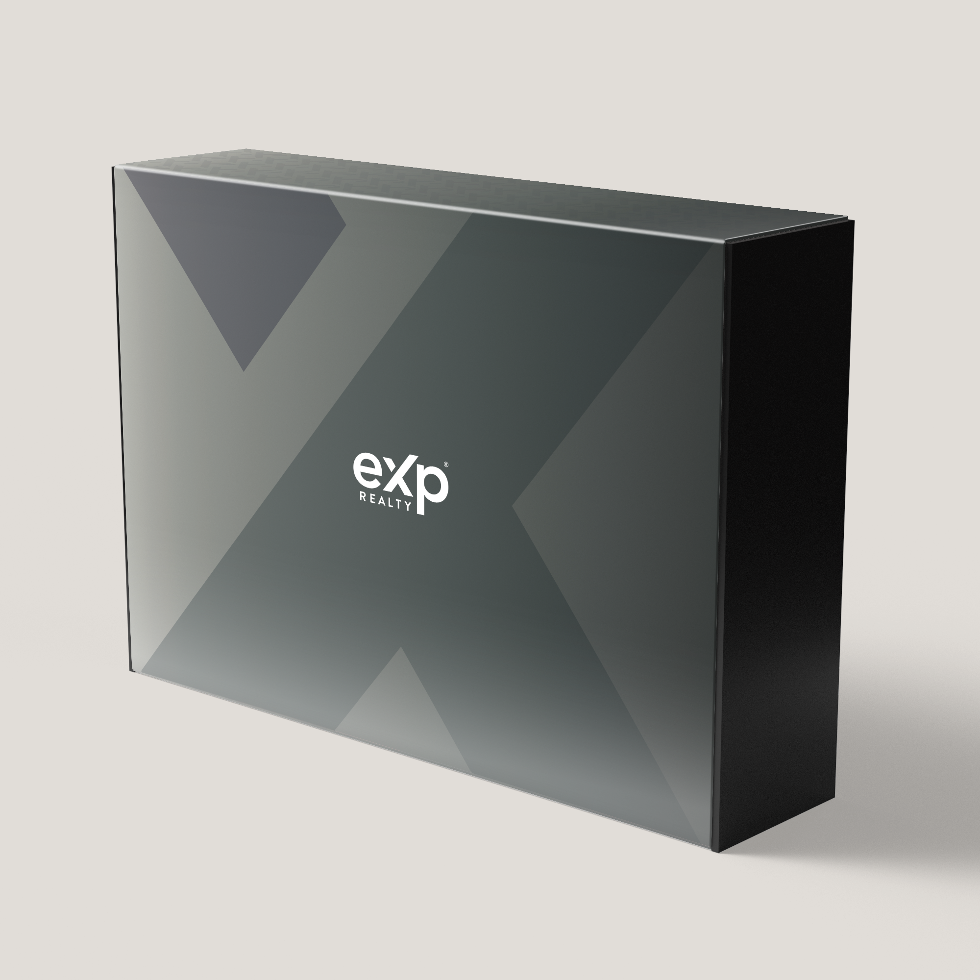eXp Realty Black Large Gift Box. Sleek black finish with durable design, perfect for professional gifting and standout presentations.