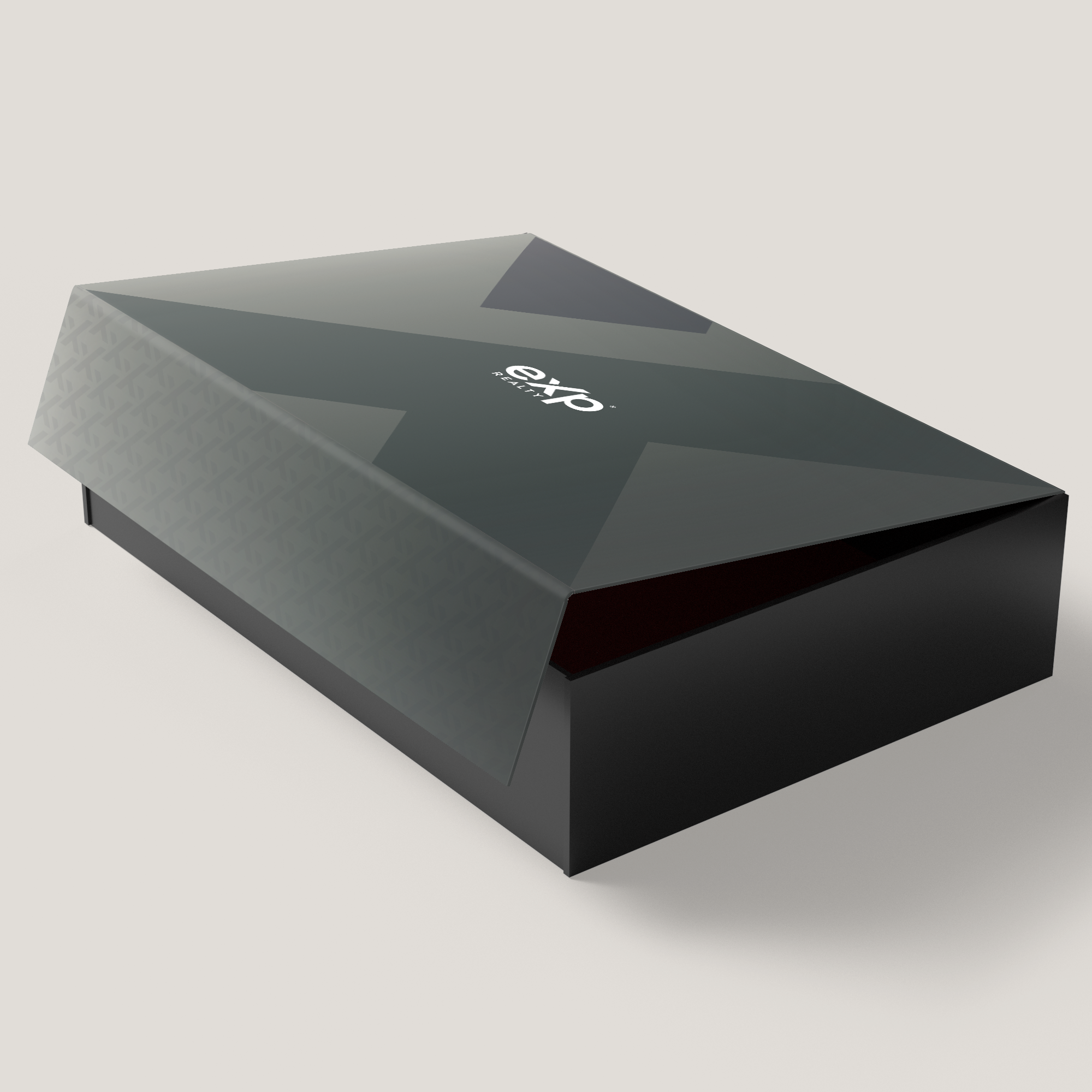 eXp Realty Black Large Gift Box. Sleek black finish with durable design, perfect for professional gifting and standout presentations.