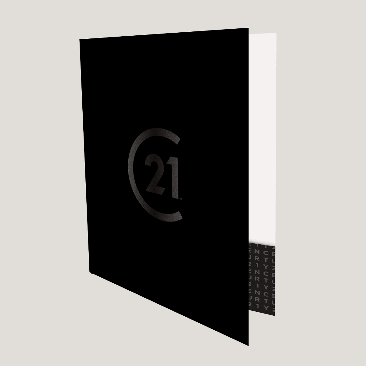C21 Black Black Logo - Lay Flat POCKET FOLDER - CLEARANCE (40 Pack) - Peleman Industries Inc. -