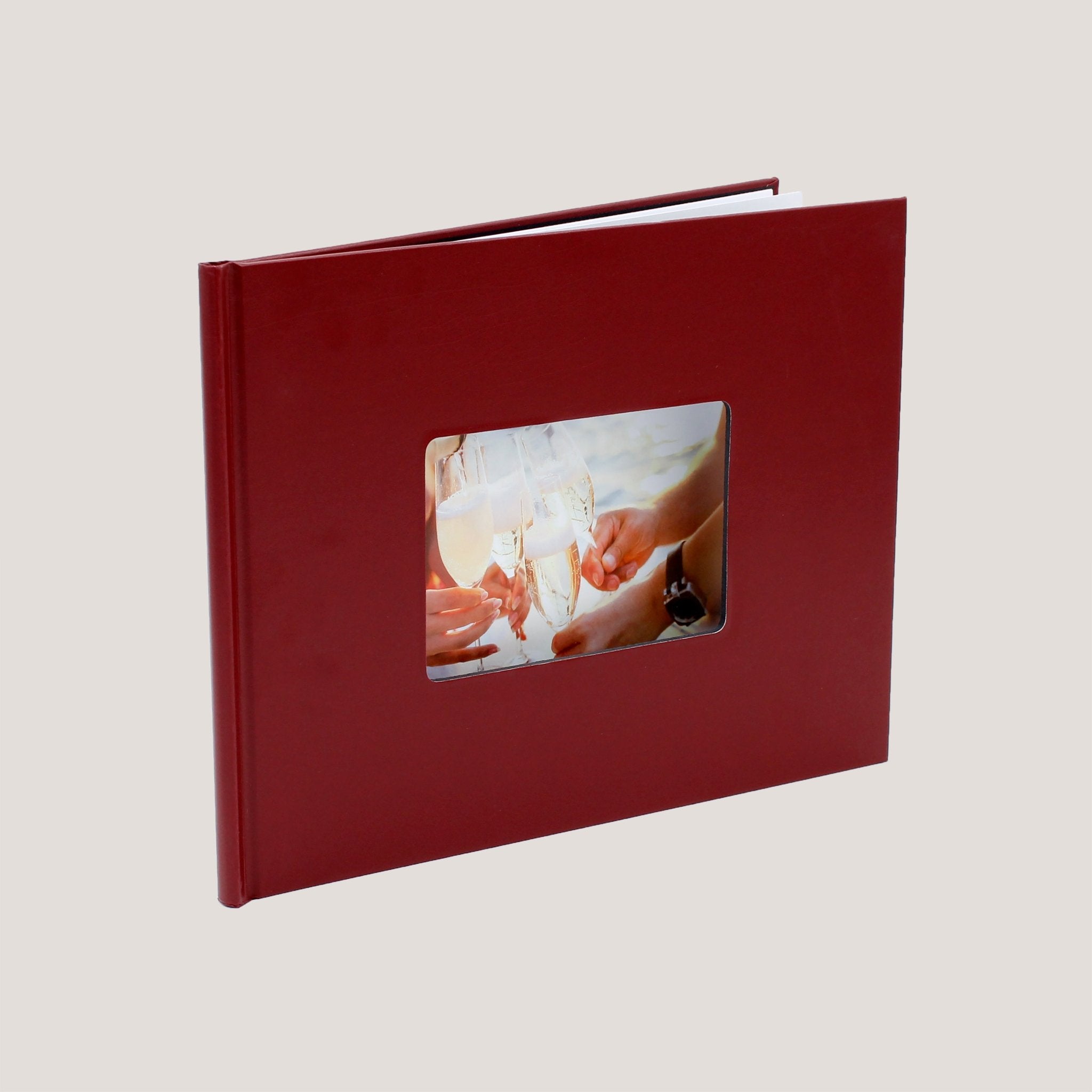Faux Leather Photobooks w/ Window - Peleman Industries Inc. - Bordo - 05mm -