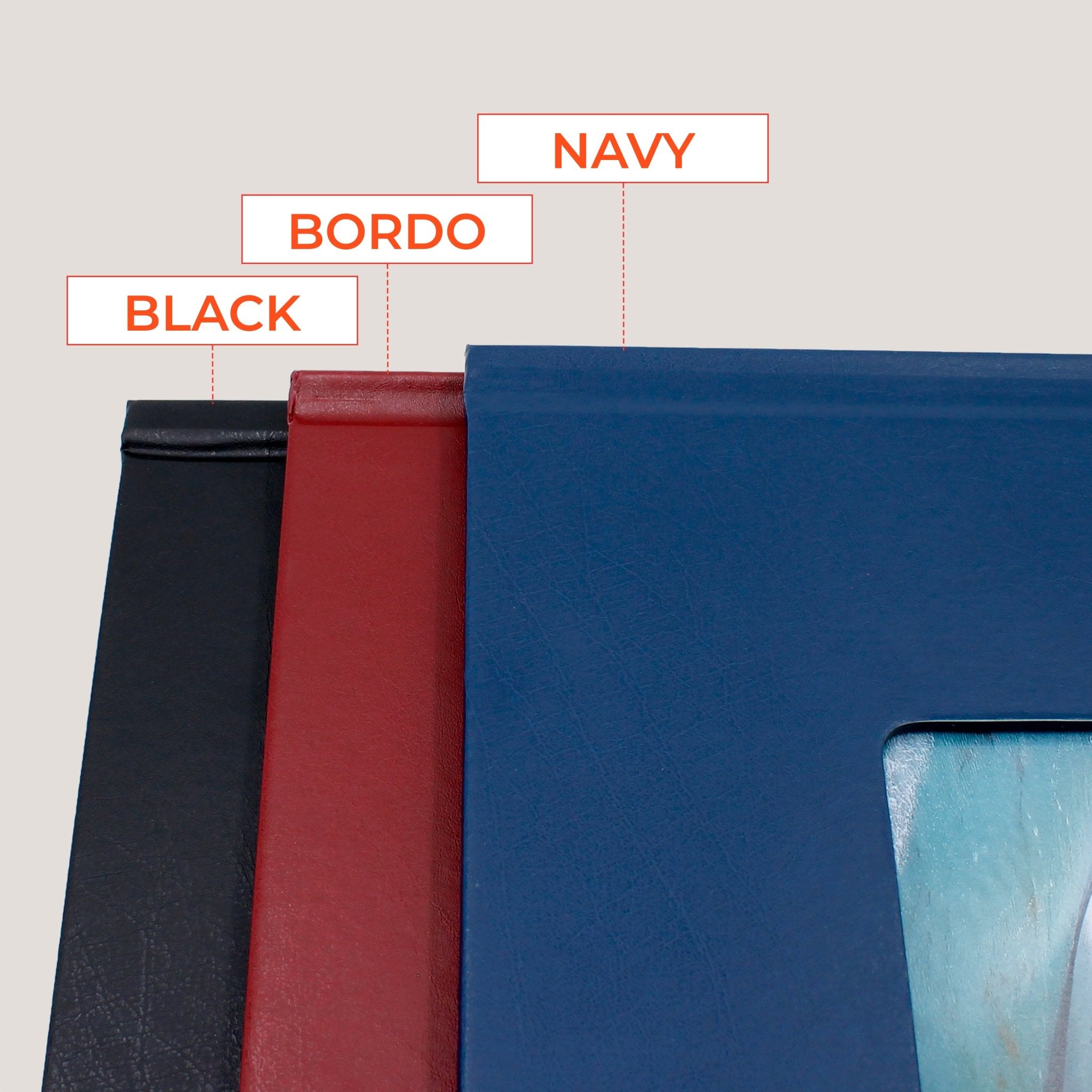 Faux Leather Photobooks w/ Window - Peleman Industries Inc. - Dark Blue - 05mm -