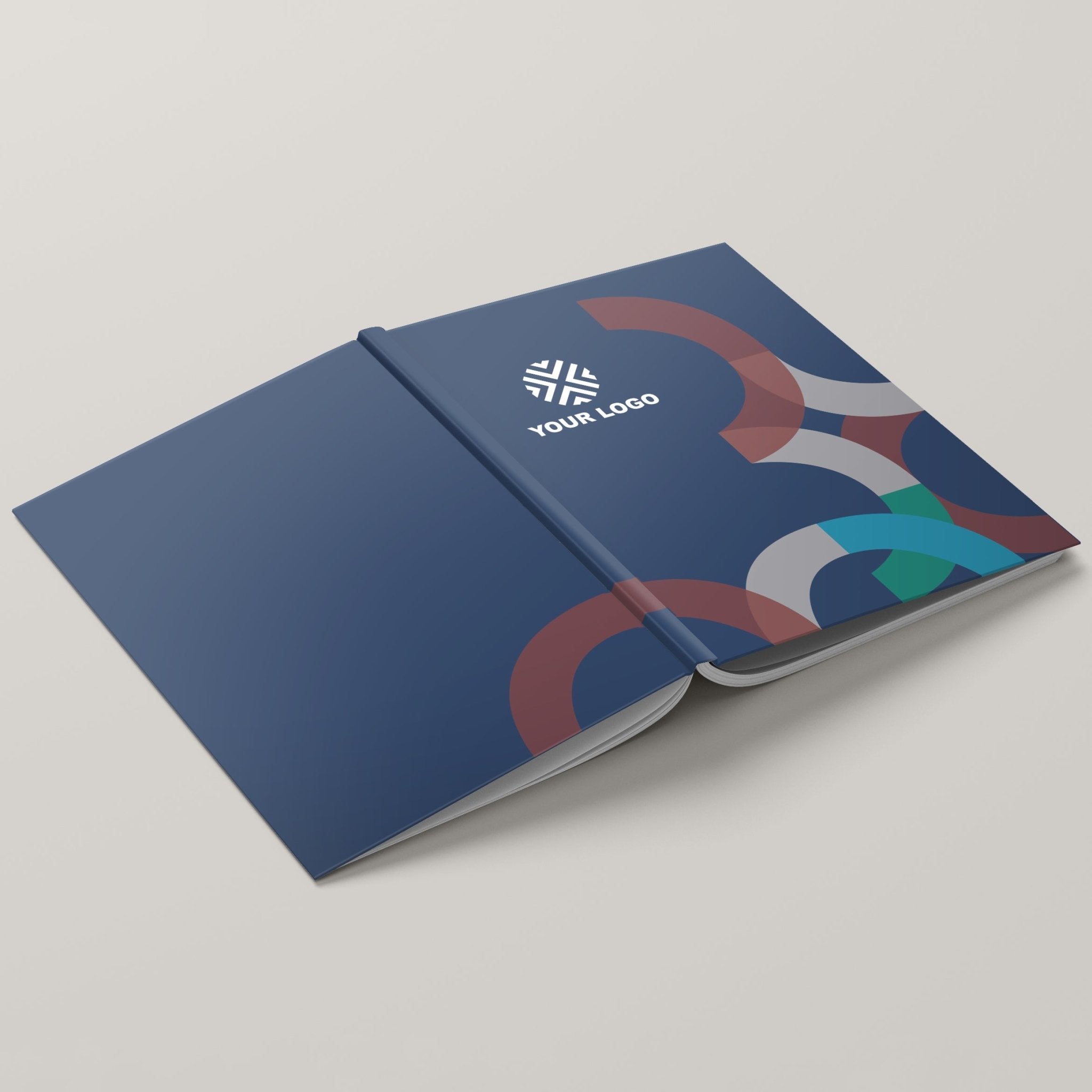 Full Color Portrait Custom Lay - Flat Hard Covers (Pack of 10) - Peleman Industries Inc. - 30 (Spine 40) - White -