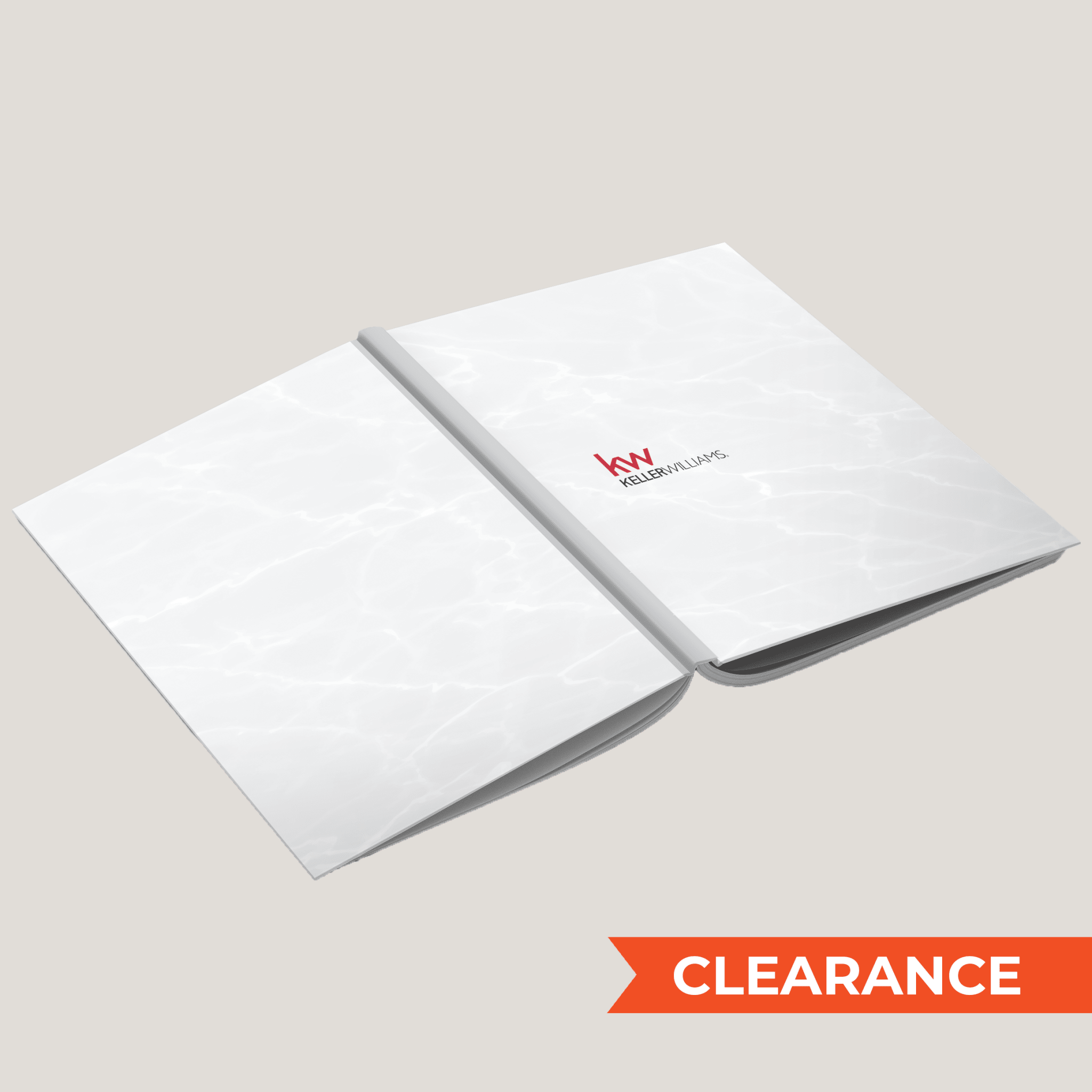 KW White Marble - (10 Pack) Lay Flat HARDCOVER - CLEARANCE - Peleman Industries Inc. -