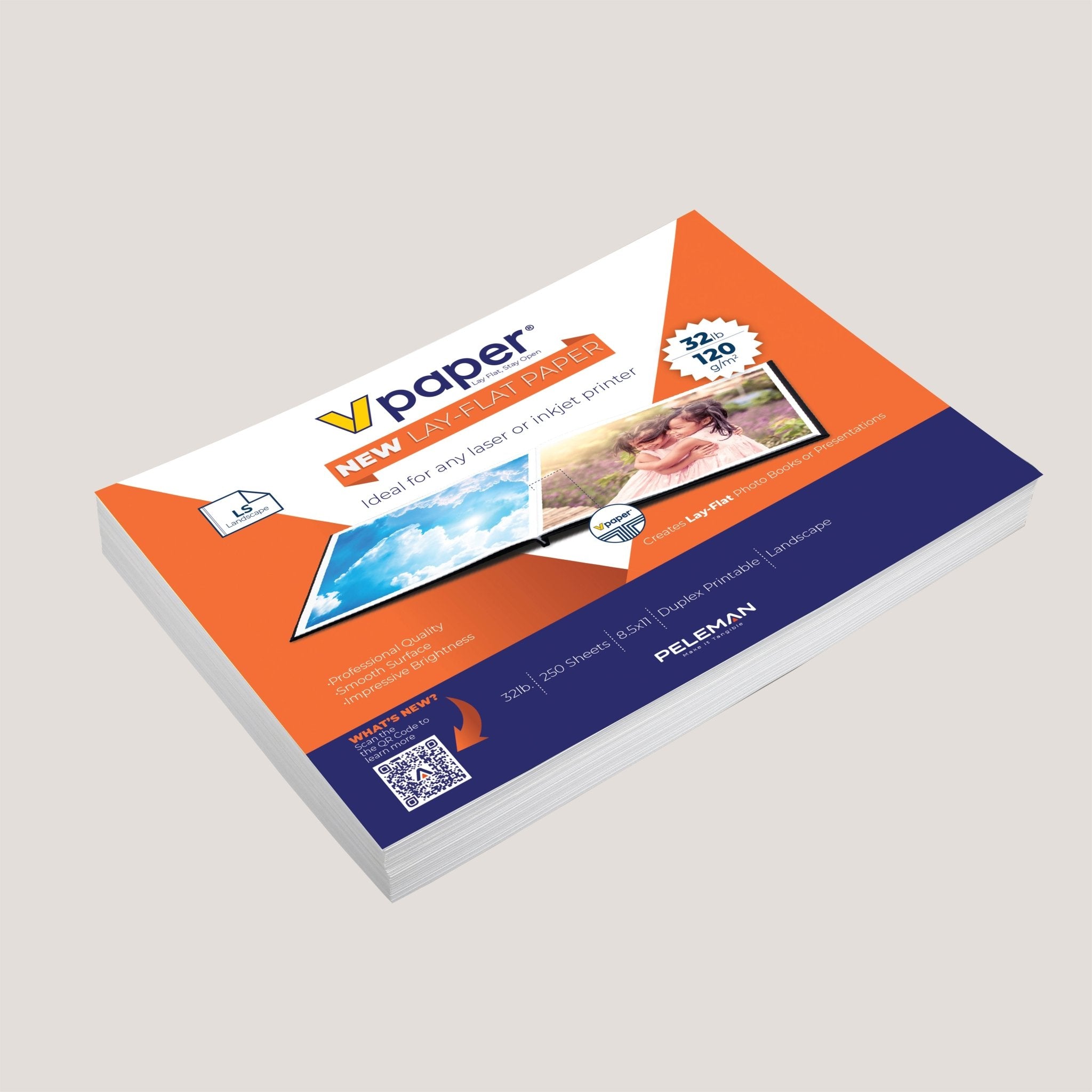 Lay - Flat Paper - V - paper - Peleman Industries Inc. - Landscape - 32lb (120gsm) -