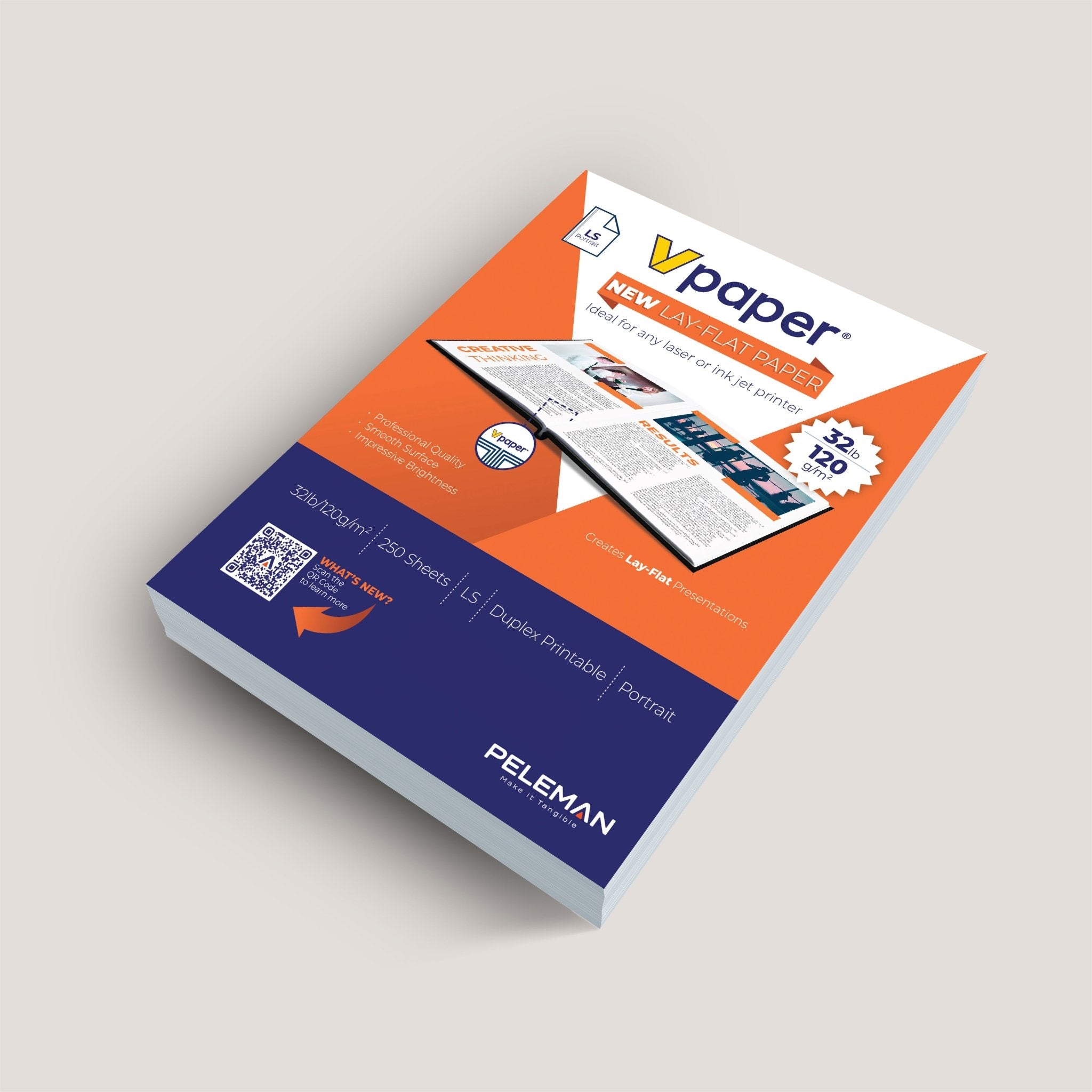 Lay - Flat Paper - V - paper - Peleman Industries Inc. - Portrait - 32lb (120gsm) -