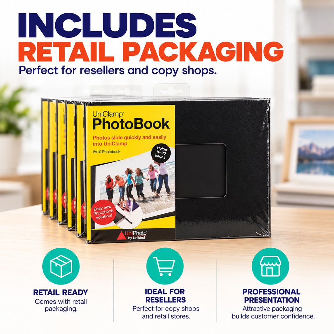 Peleman Eco Black Retail Clamp Photo Album, No Machine, Reusable - Peleman Industries Inc. - 8x10 inch - No Window - 1 Piece