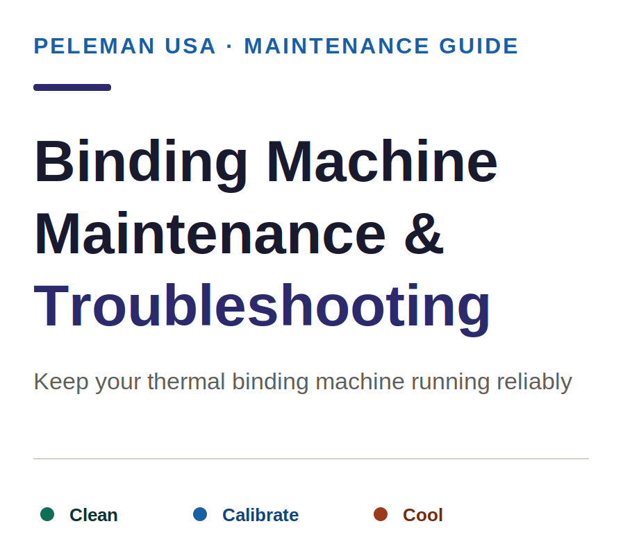 Binding Machine Maintenance & Troubleshooting Guide - Peleman Industries Inc.