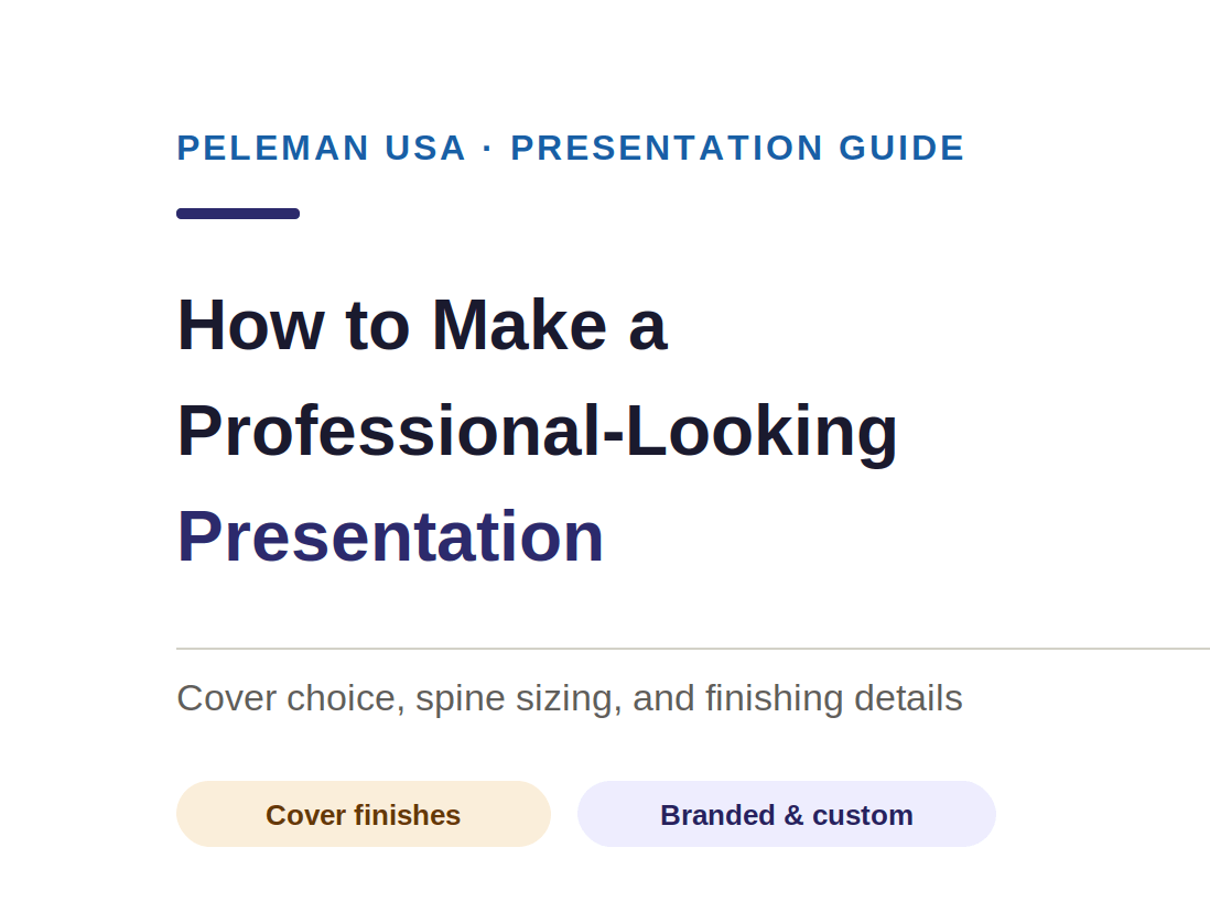 How to Make a Professional-Looking Presentation With Thermal Binding - Peleman Industries Inc.