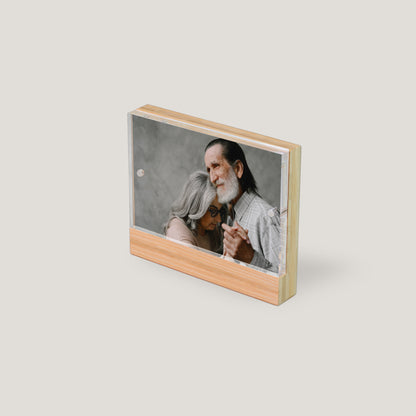 4x6 Bamboo Acrylic Photo Frame with premium bamboo backing and 10mm thick acrylic cover by Peleman