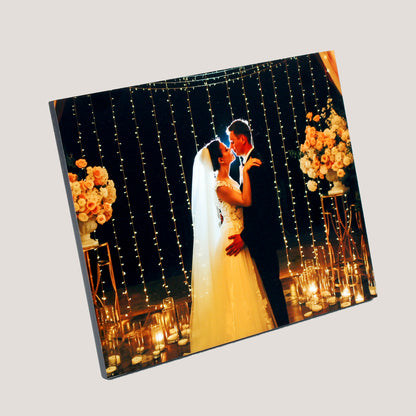 Side view of Peleman 8x10 Wood Panel showing slim profile and smooth black edges
