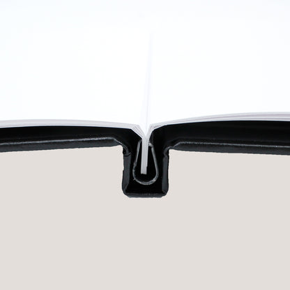 Side view of Astrale Black Clamp Binding Photobook showing durable black hardcover design.