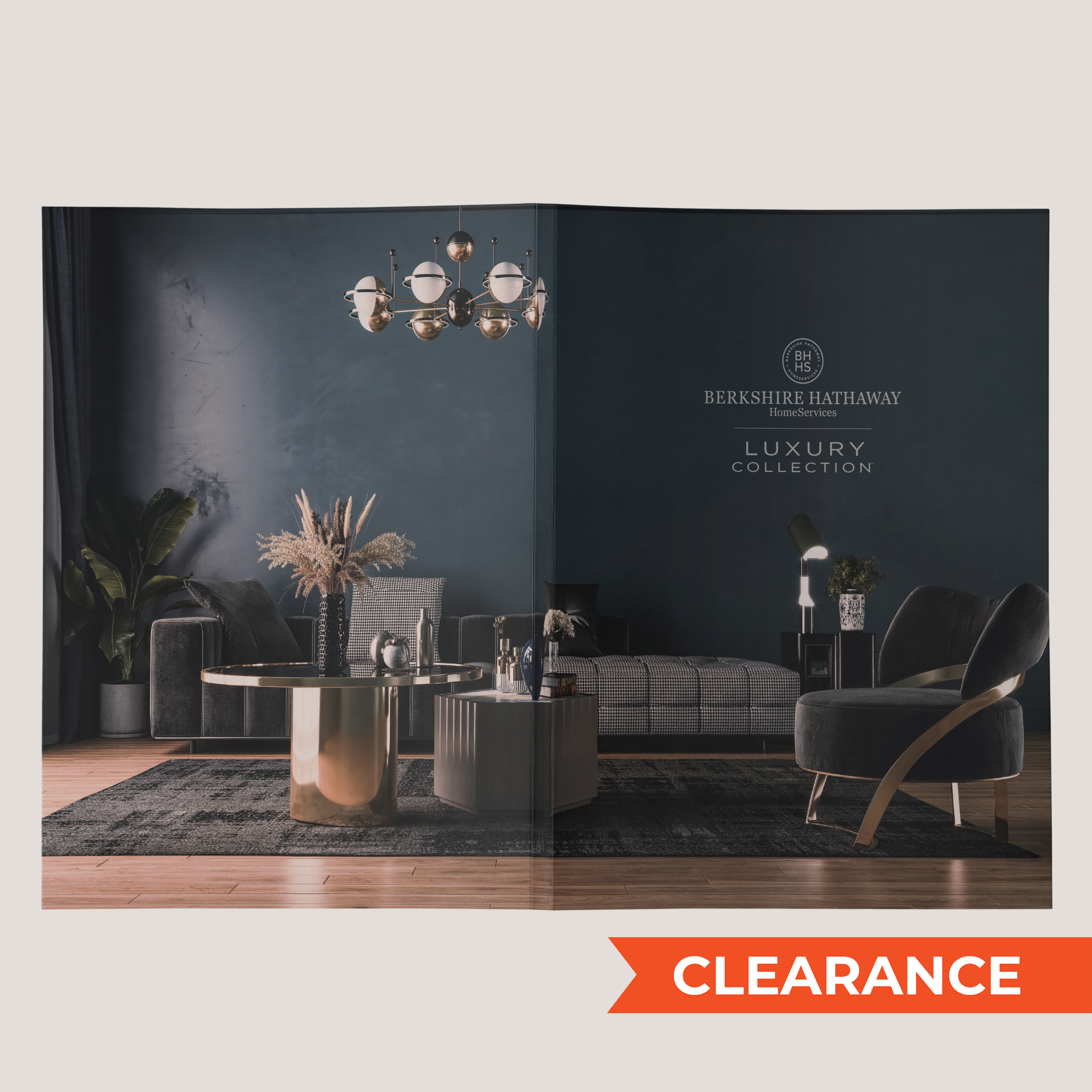 BHHS Luxury Living Lay Flat Pocket Folder by Peleman Berkshire Hathaway HomeServices branded real estate presentation folder clearance pack of 40