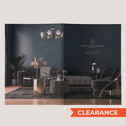 BHHS Luxury Living Lay Flat Pocket Folder by Peleman Berkshire Hathaway HomeServices branded real estate presentation folder clearance pack of 40