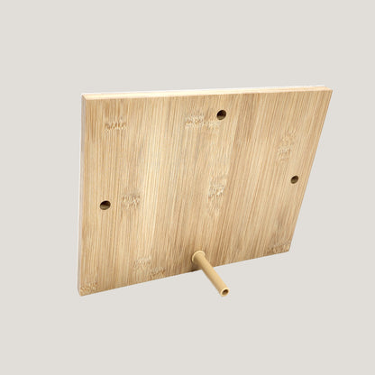 Back of Resin Premium Bamboo Panel with peg holes for desk or wall display
