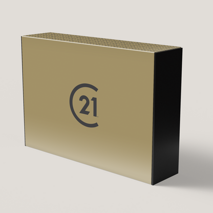 Century 21 Gilded Large Gift Box. Premium gilded design with strong build, perfect for elegant client gifts and presentations.