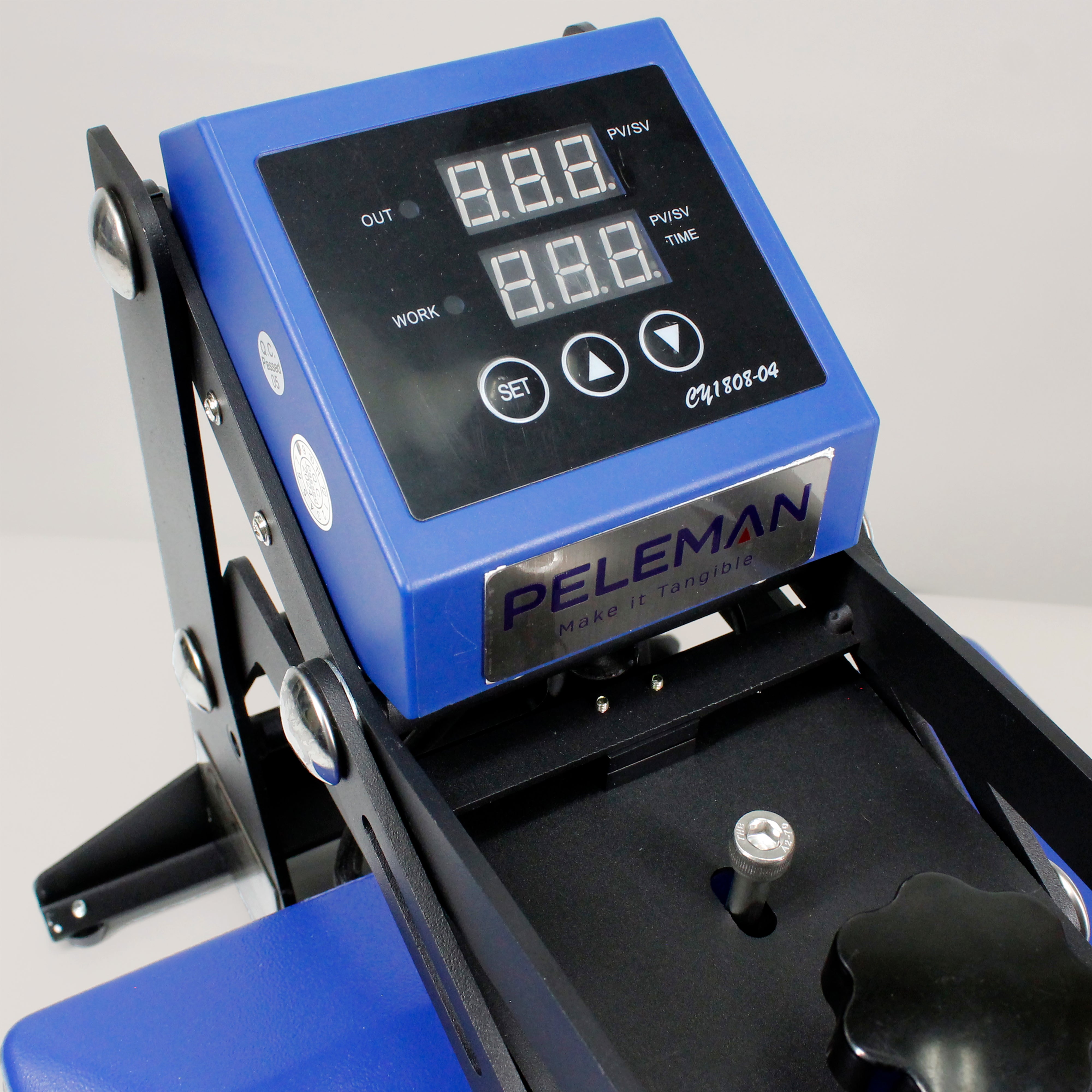 Close up of Peleman Sublimation Heat Press heating plate for sublimation printing