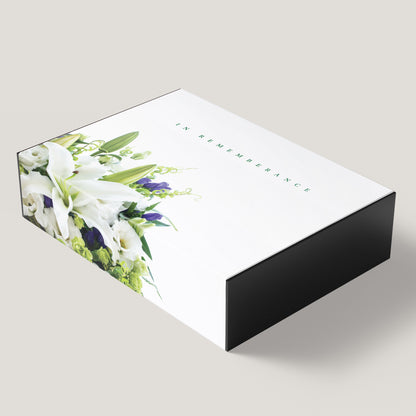 Funeral White Flower 3.5" Keepsake Box (10 Pack)