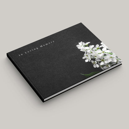 Funeral Black Flower Registry Hardcover (10 Pack)