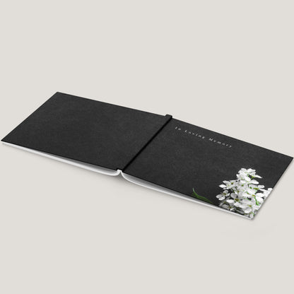 Funeral Black Flower Registry Hardcover (10 Pack)