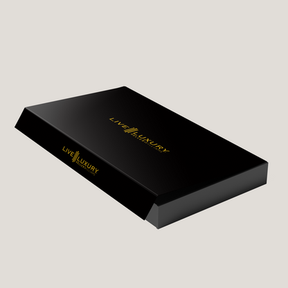 Black box with 'KW Live Luxury' branding on a light gray background