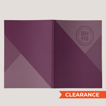 BHHS Cabernet Lay Flat Pocket Folder by Peleman – branded Berkshire Hathaway HomeServices real estate presentation folder 40 pack clearance