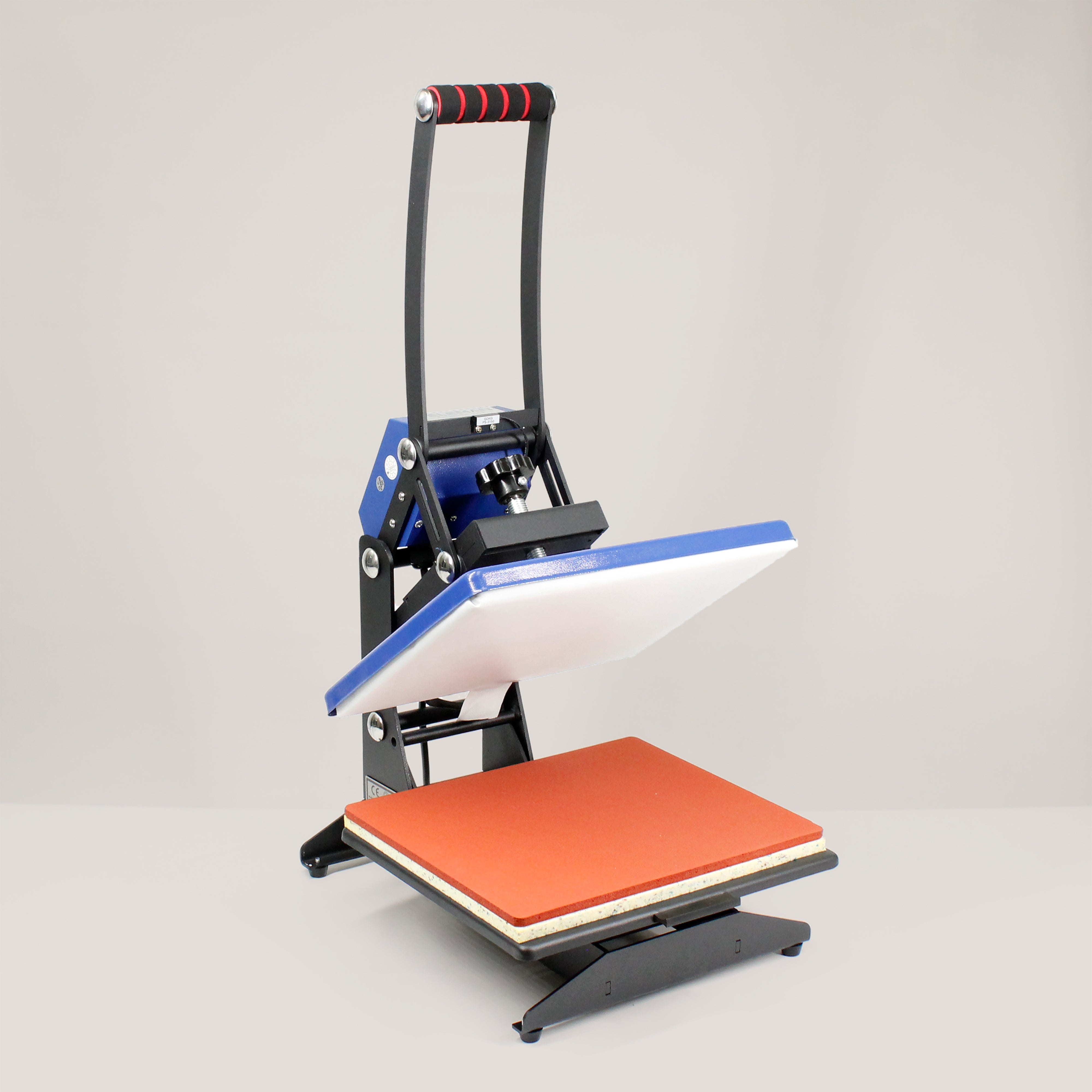 Side angle of Peleman Sublimation Print In Heat Press showing compact design and heating surface