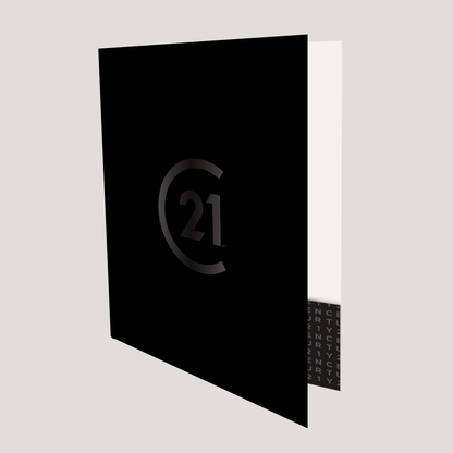 C21 Black Black Logo - Lay Flat POCKET FOLDER - CLEARANCE (40 Pack)