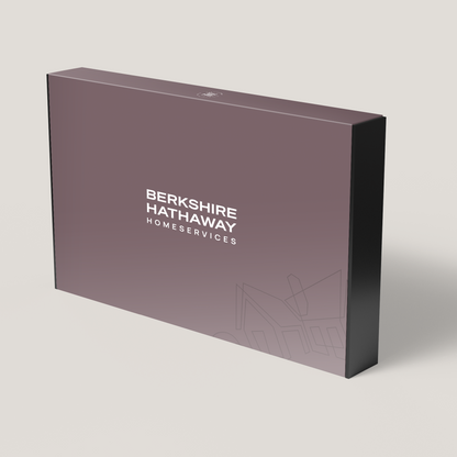 Berkshire Hathaway Homeservices box on a light gray background
