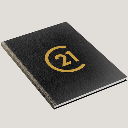 C21 Black Leather - Lay Flat HARDCOVER - CLEARANCE (10 Pack) - Peleman Industries Inc. - 