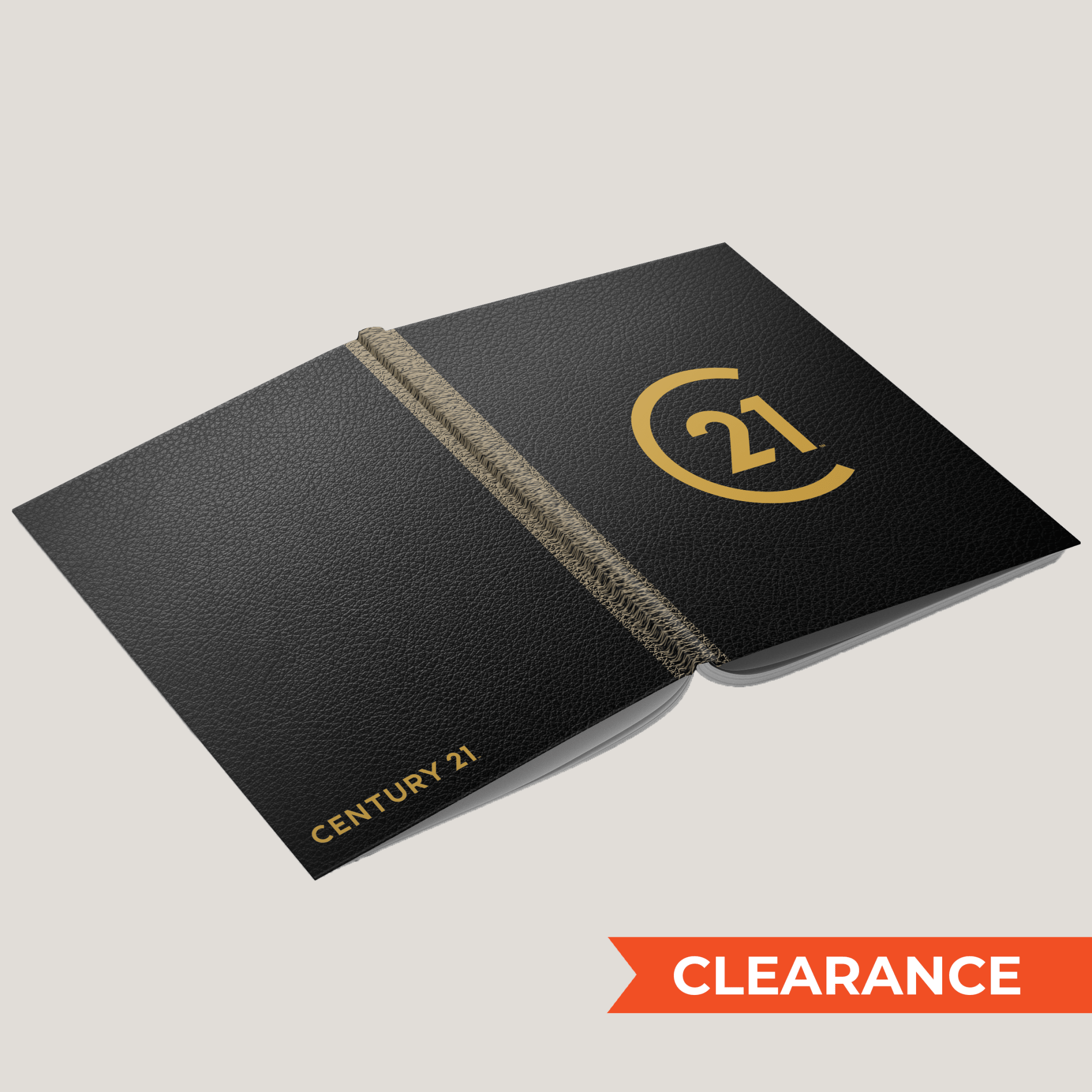 C21 Black Leather - Lay Flat HARDCOVER - CLEARANCE (10 Pack) - Peleman Industries Inc. - 
