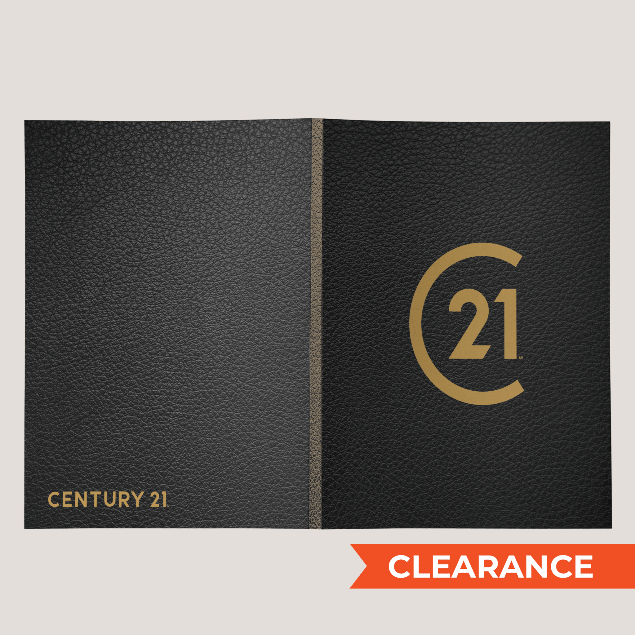 C21 Black Leather - Lay Flat POCKET FOLDER - CLEARANCE (40 Pack) - Peleman Industries Inc. - 