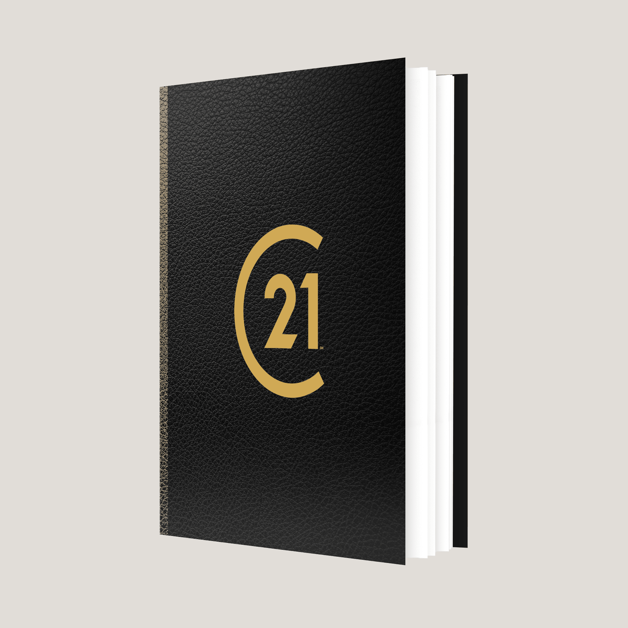 C21 Black Leather - Lay Flat SOFTCOVER - CLEARANCE (40 Pack) - Peleman Industries Inc. - 