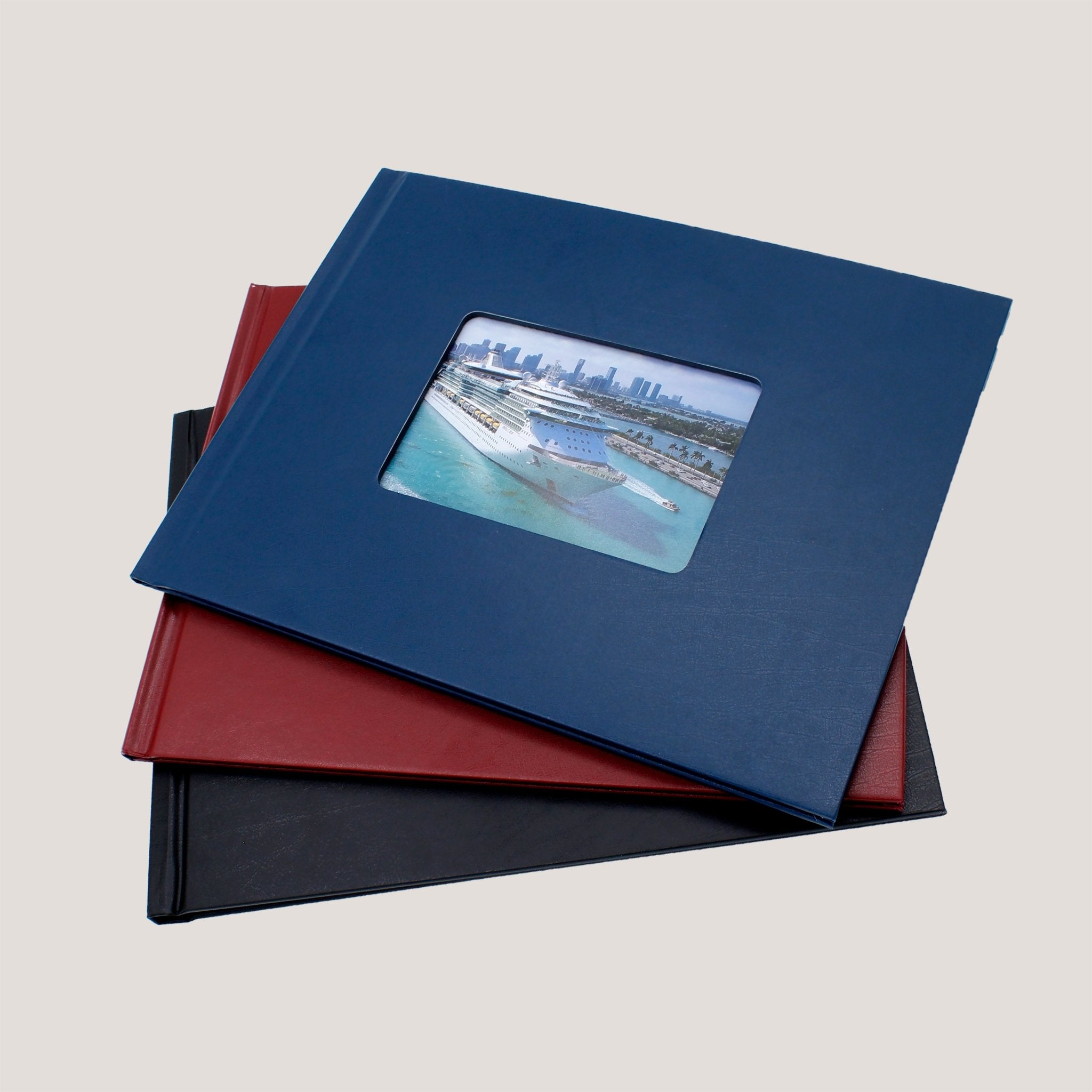 Faux Leather Photobooks w/ Window - Peleman Industries Inc. - Black - 05mm - 