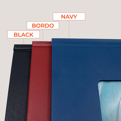 Faux Leather Photobooks w/ Window - Peleman Industries Inc. - Dark Blue - 05mm - 