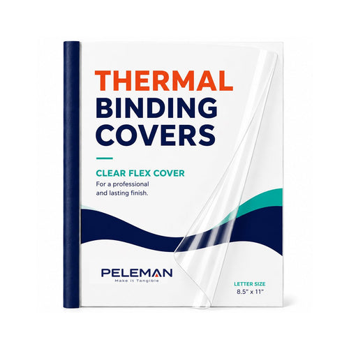 Peleman 8.5 x 11 clear document cover designed for professional thermal binding