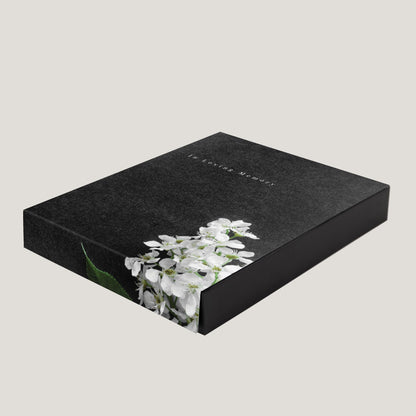 Funeral Black Flower 1.5" Keepsake Box (10 Pack) - Peleman Industries Inc. - 