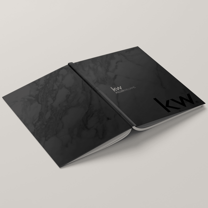 KW Black Marble Bindable - Lay Flat HARDCOVER Soft Touch (10 Pack) - Peleman Industries Inc. - 