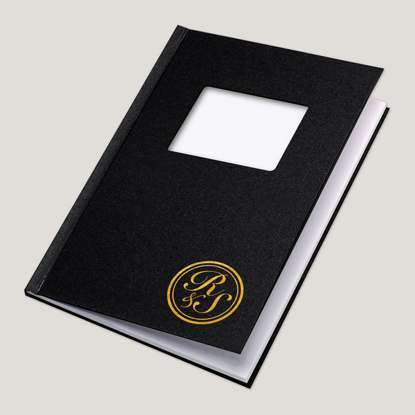 Lay Flat Standard Hardcovers W/ Wrapped Window - Peleman Industries Inc. - Black - 90 (Spine 120) - 