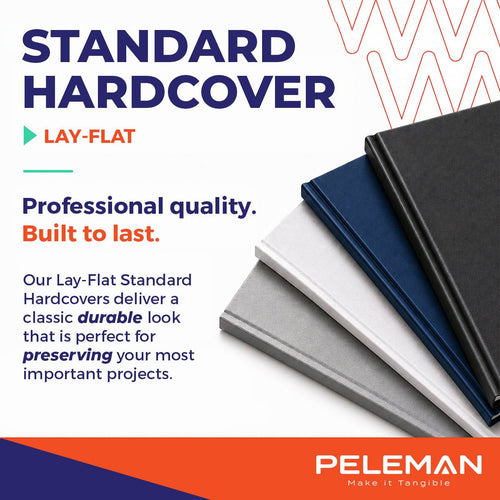 Lay Flat Standard Hardcovers - Peleman Industries Inc. - Black - 15 (Spine 20) -