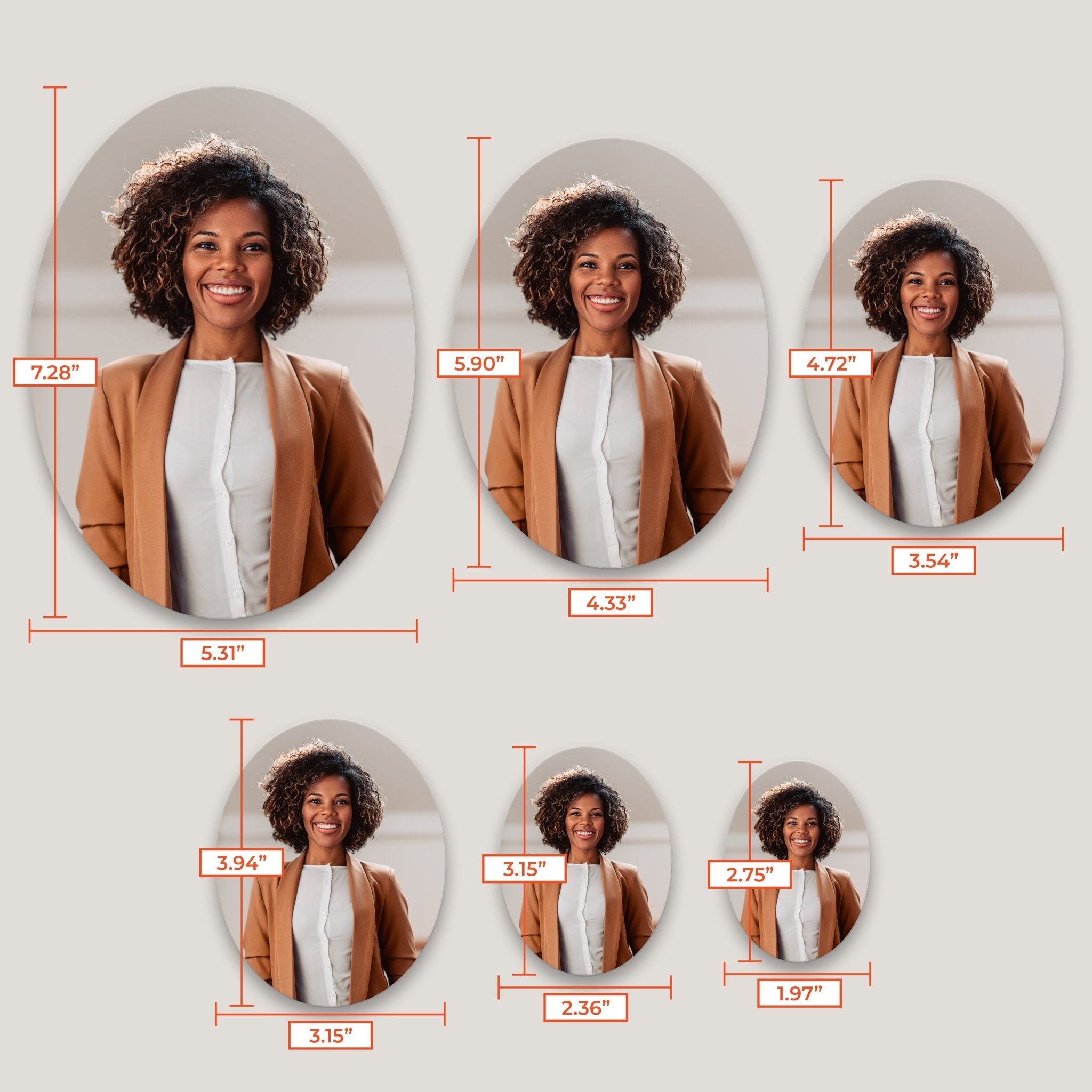 Oval Print in Plates (10 Pack) - Peleman Industries Inc. - Oval - 1.97in x 2.75in - 