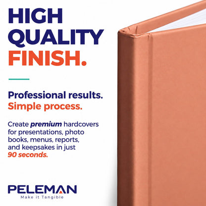 Peleman Life in Color signature bundle premium hardcover in rust for handmade photo albums, memory book albums, menus and reports, bound with thermal binding in 90 seconds