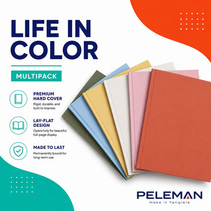 Peleman Solid Color Portrait Hardcover Kit for Unibind 60 Pro, Mixed 6-Pack - Peleman Industries Inc. - Soft-Touch Hardcover - 
